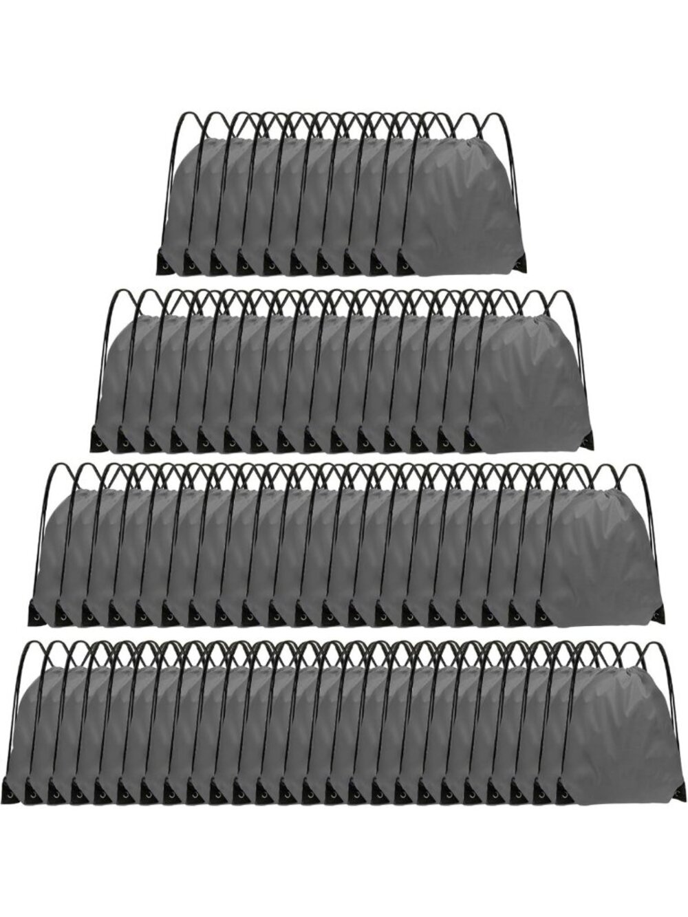 Bulk Drawstring Backpack Set - 70 Pcs, 16.5x13.4in Lightweight Gym Bags